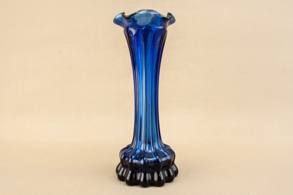 Blue glass vase