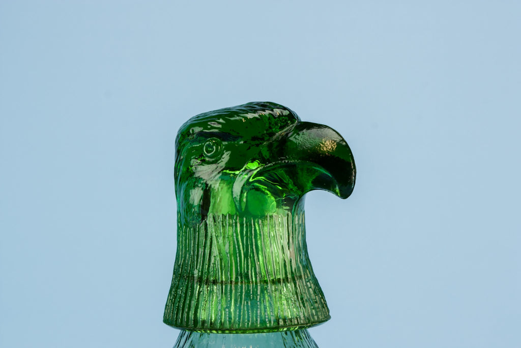Green glass eagle decanter