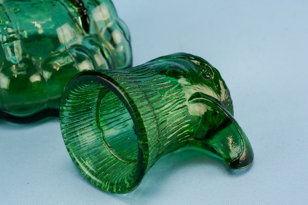 Green glass eagle decanter