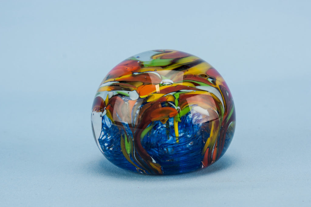 Floral glass paperweight