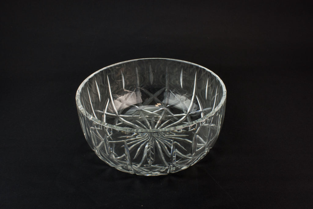Retro cut glass serving bowl
