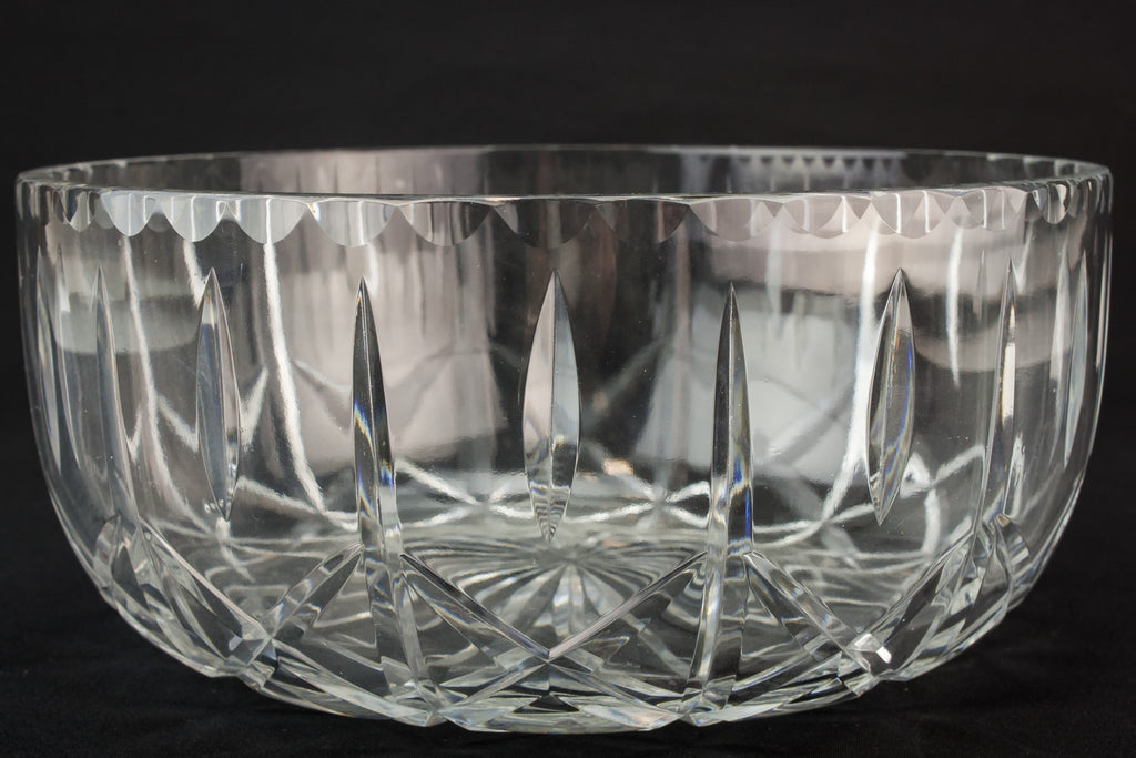 Retro cut glass serving bowl