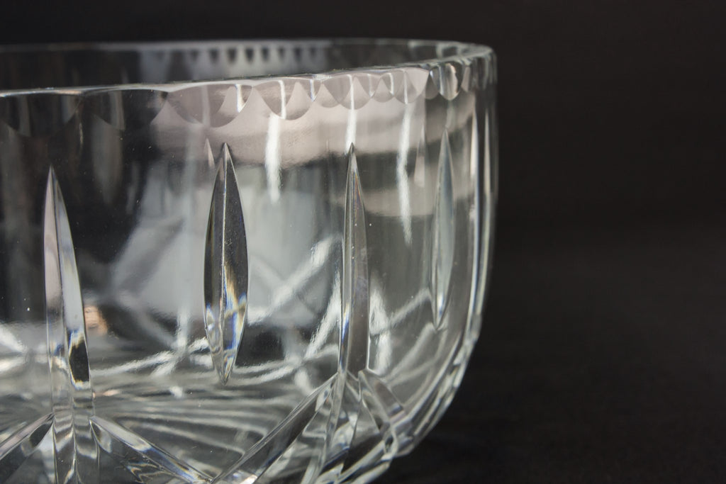 Retro cut glass serving bowl