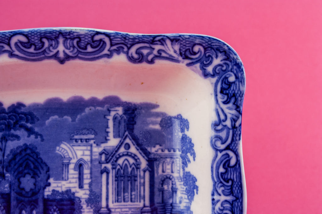 Blue and white serving bowl