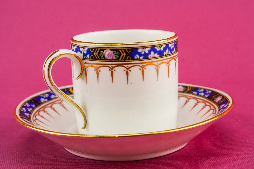 Blue bone china coffee cup