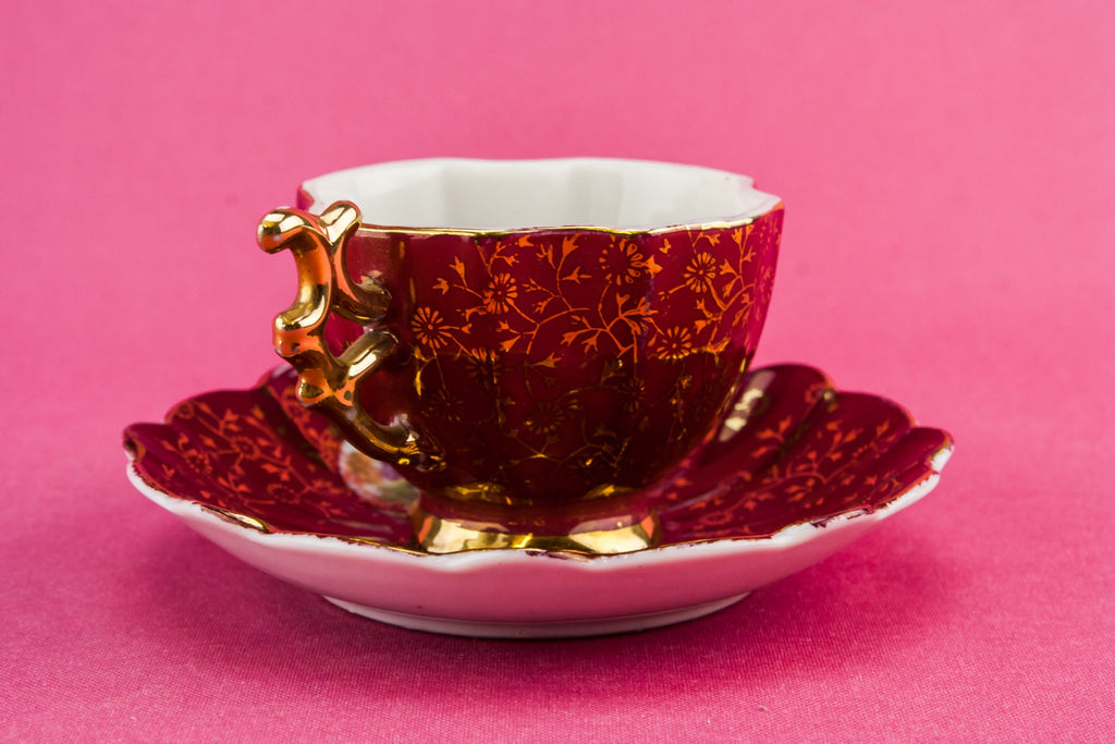 Porcelain teacup & saucer