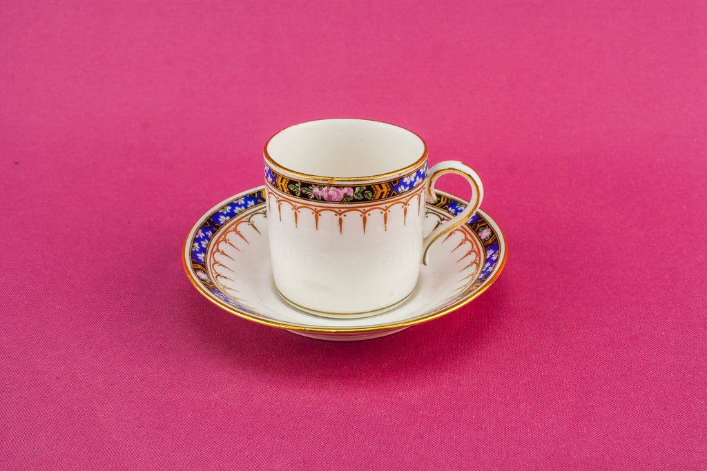 Blue bone china coffee cup