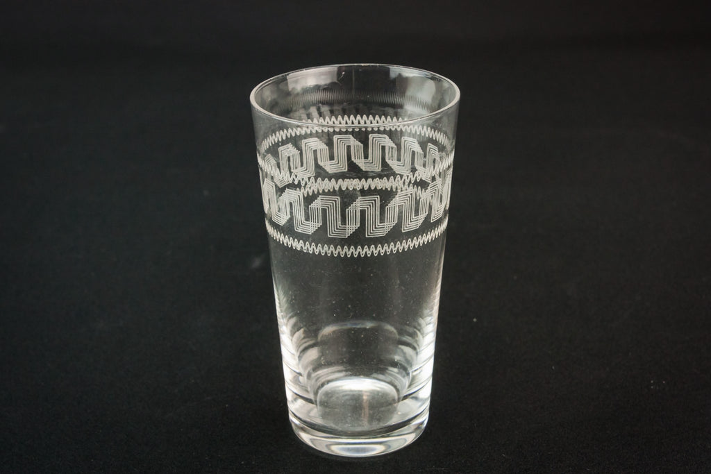 Engraved water glass