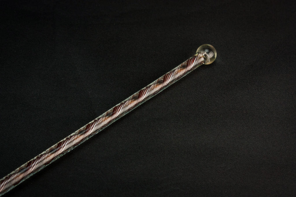 Glass twisted cocktail spoon