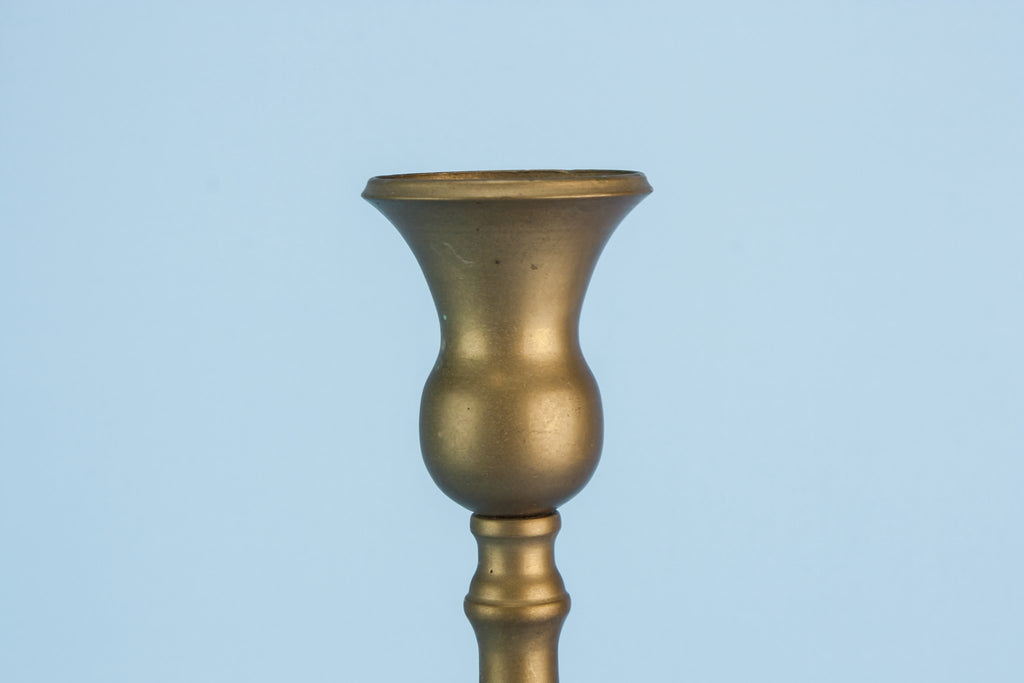 2 brass tall candlesticks