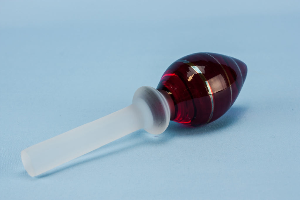 Red glass bottle stopper