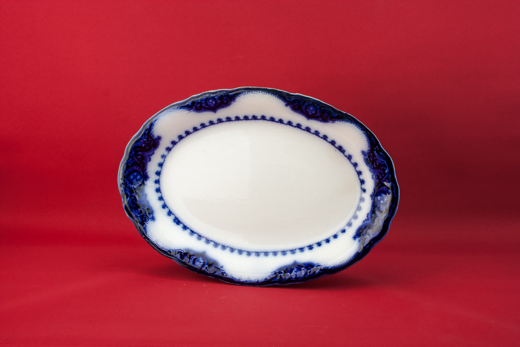 Flow blue platter