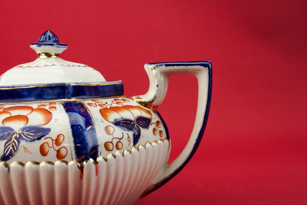 Hexagonal pottery teapot