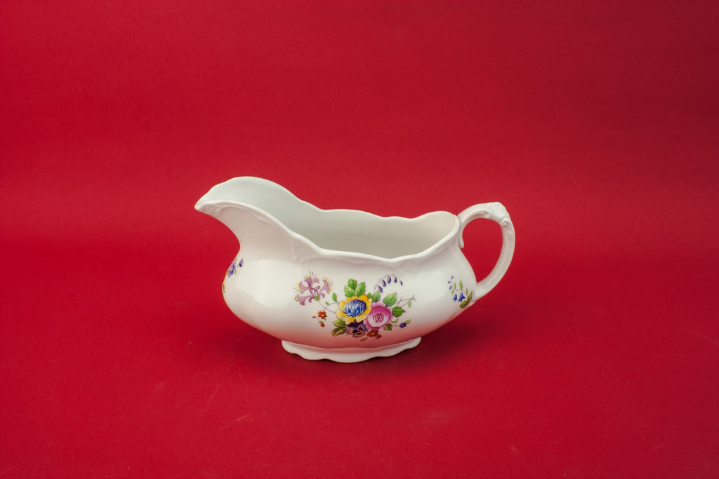 Floral pottery gravy boat