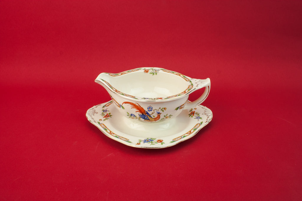 Art Deco pottery gravy boat