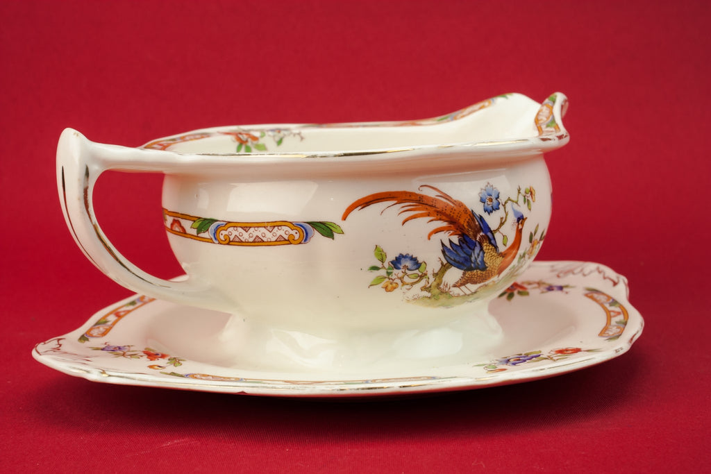 Art Deco pottery gravy boat