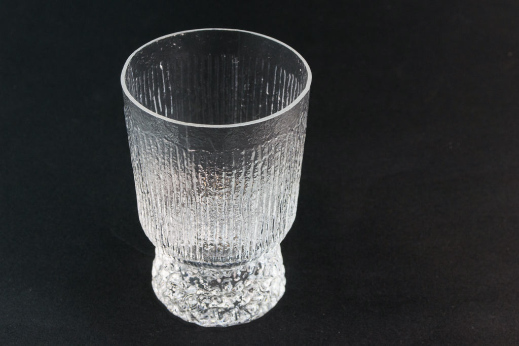 4 moulded glass water glasses