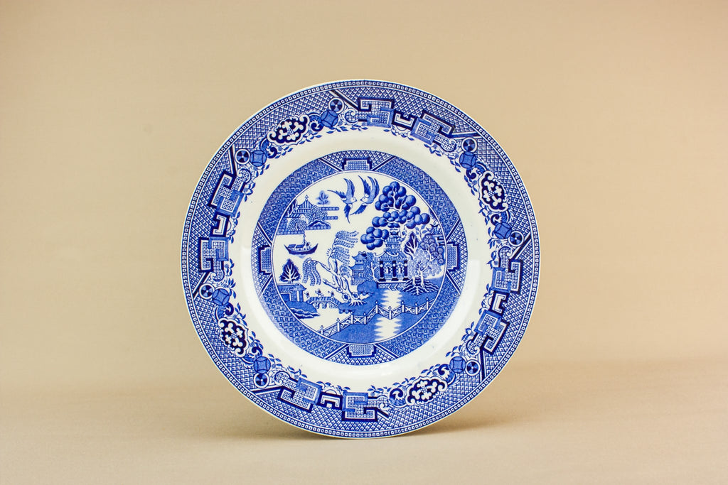 4 Harlequin willow plates