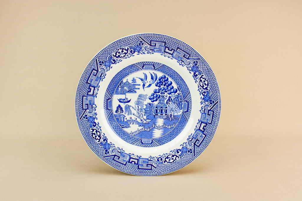 4 Harlequin willow plates