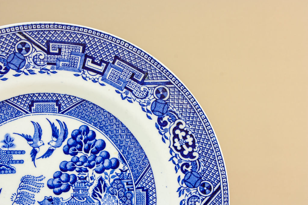 4 Harlequin willow plates