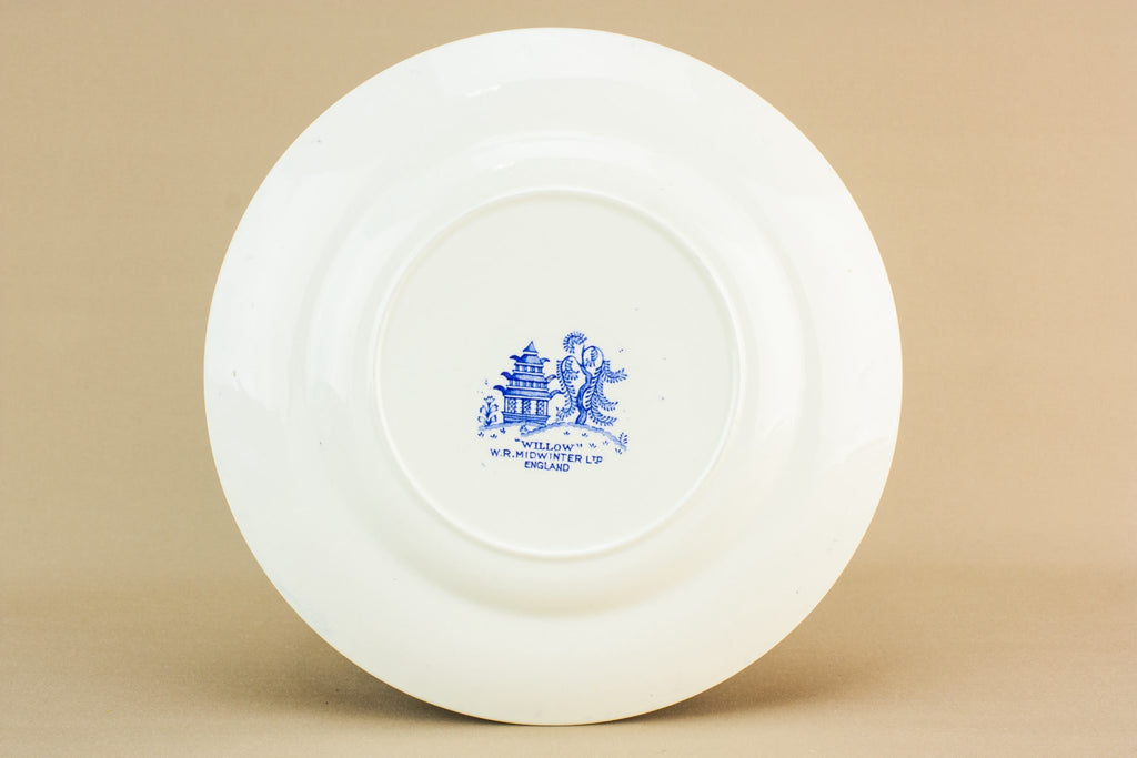 4 Harlequin willow plates