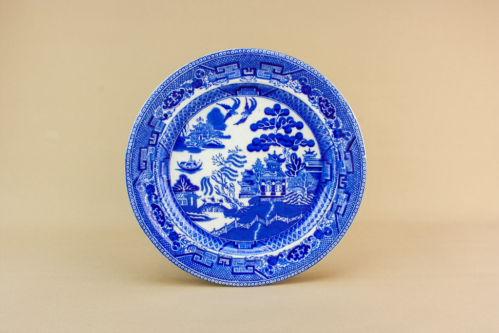 4 Harlequin willow plates