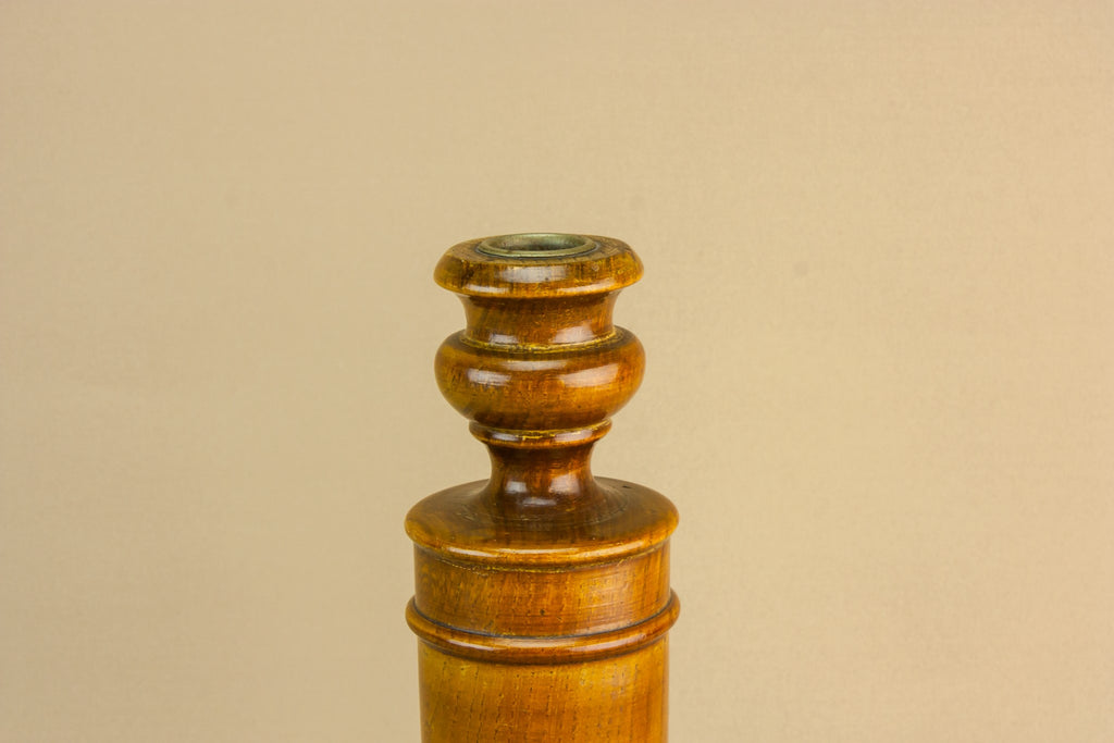 2 Art Deco wooden candlesticks