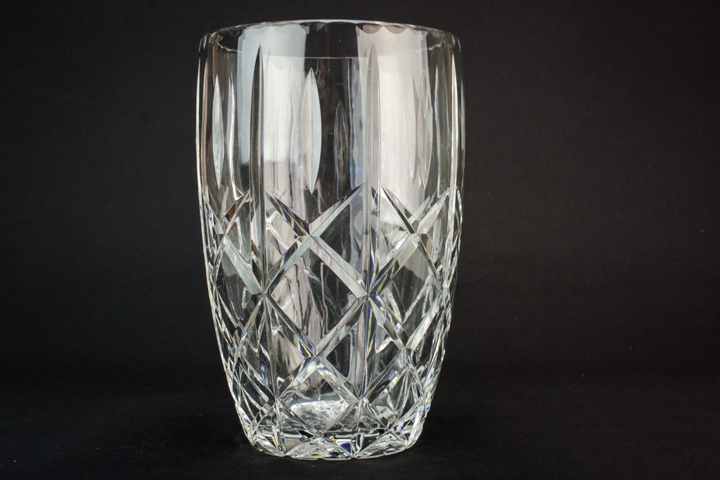 Modernist cut glass vase