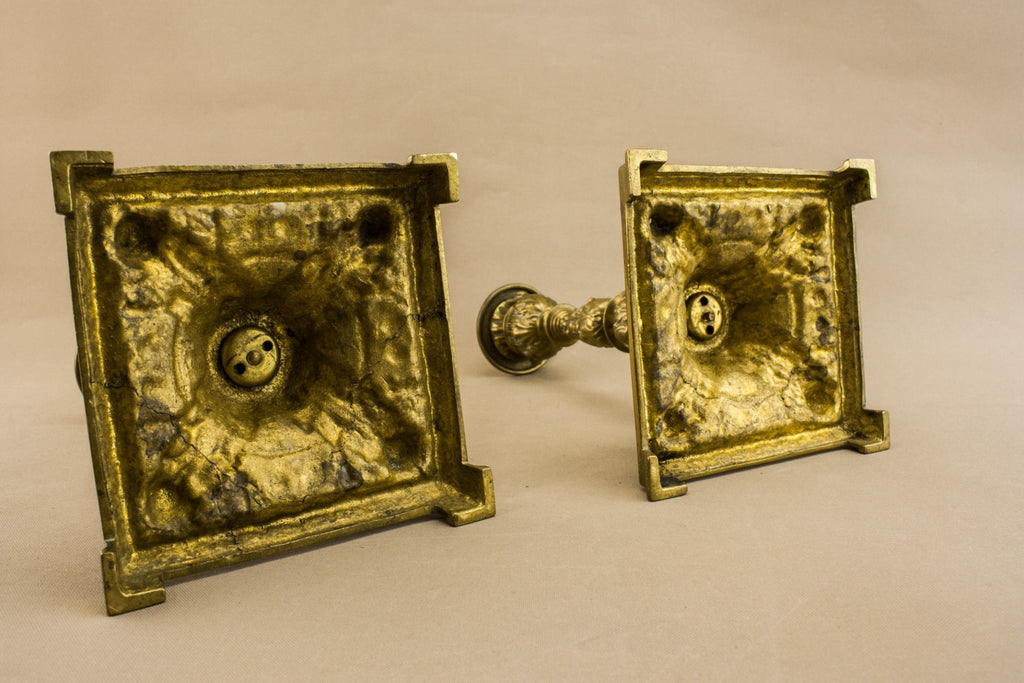 2 brass medium candlesticks