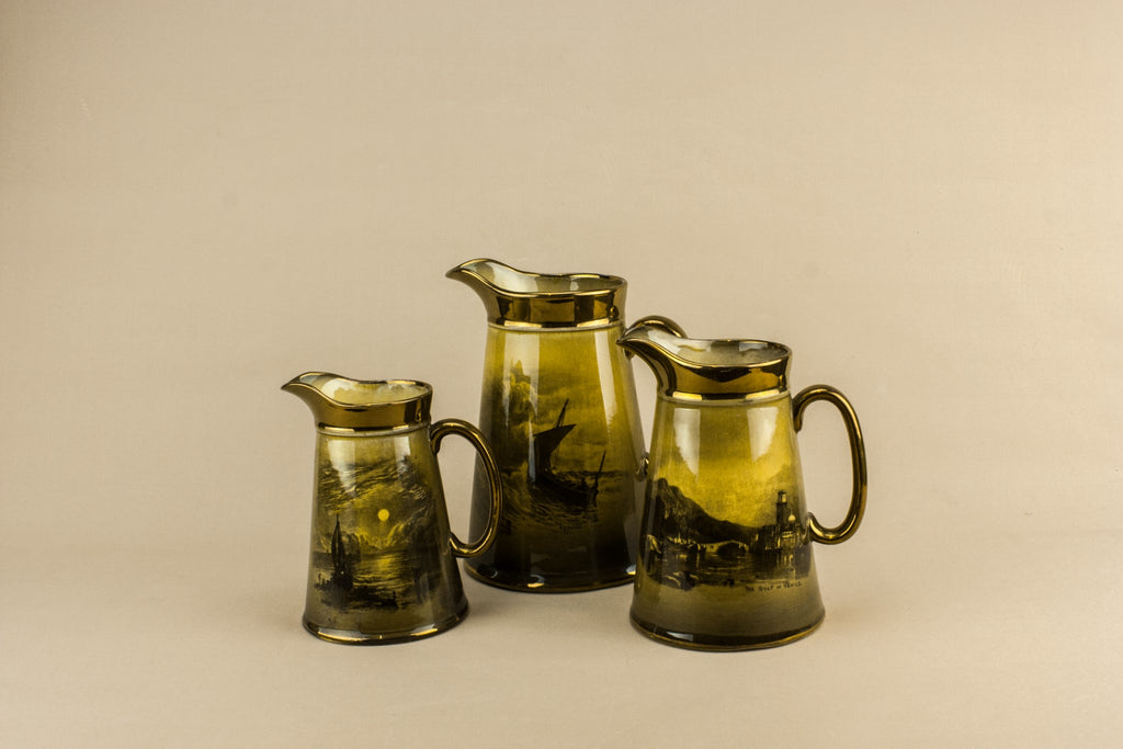 Three lustre jugs