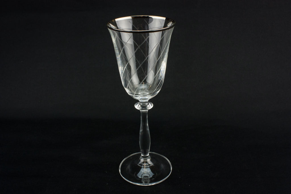 6 crystal wine glasses