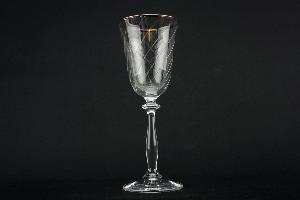 6 crystal wine glasses