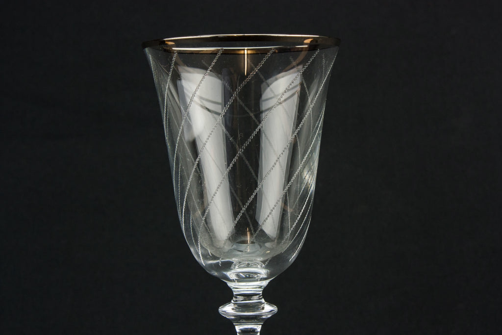 6 crystal wine glasses