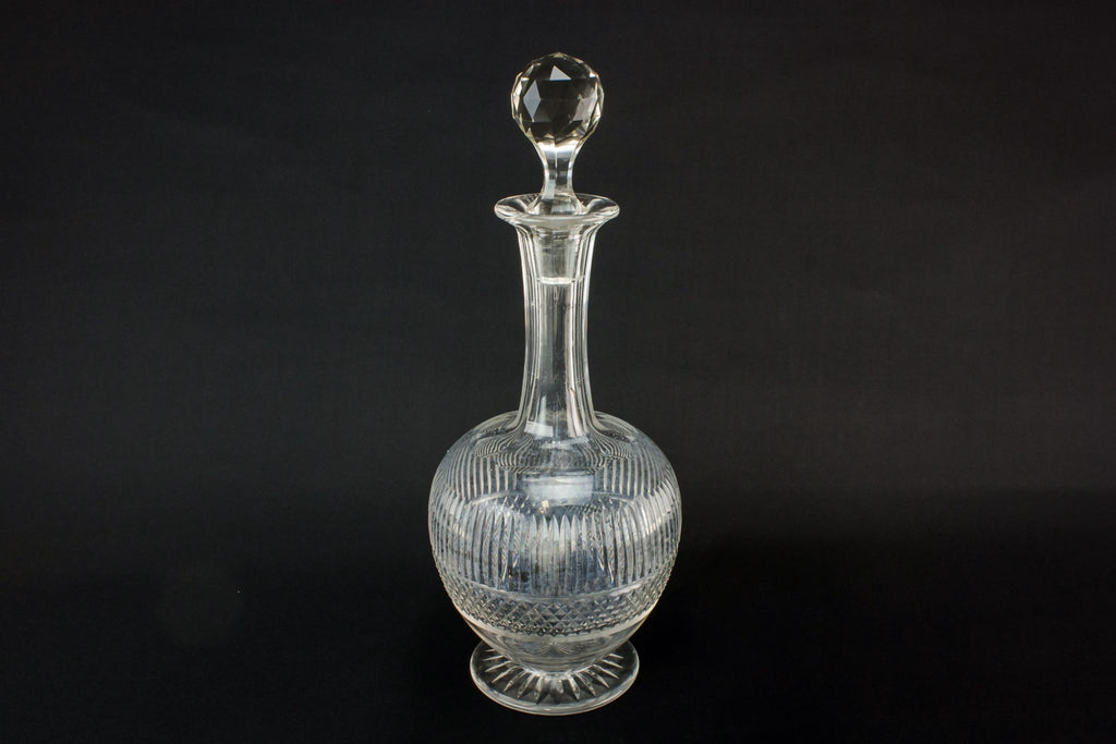 Cut glass globular decanter