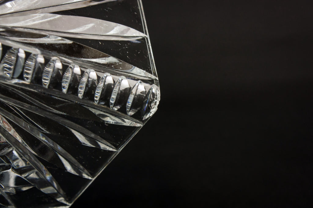 Cut glass cheese dish