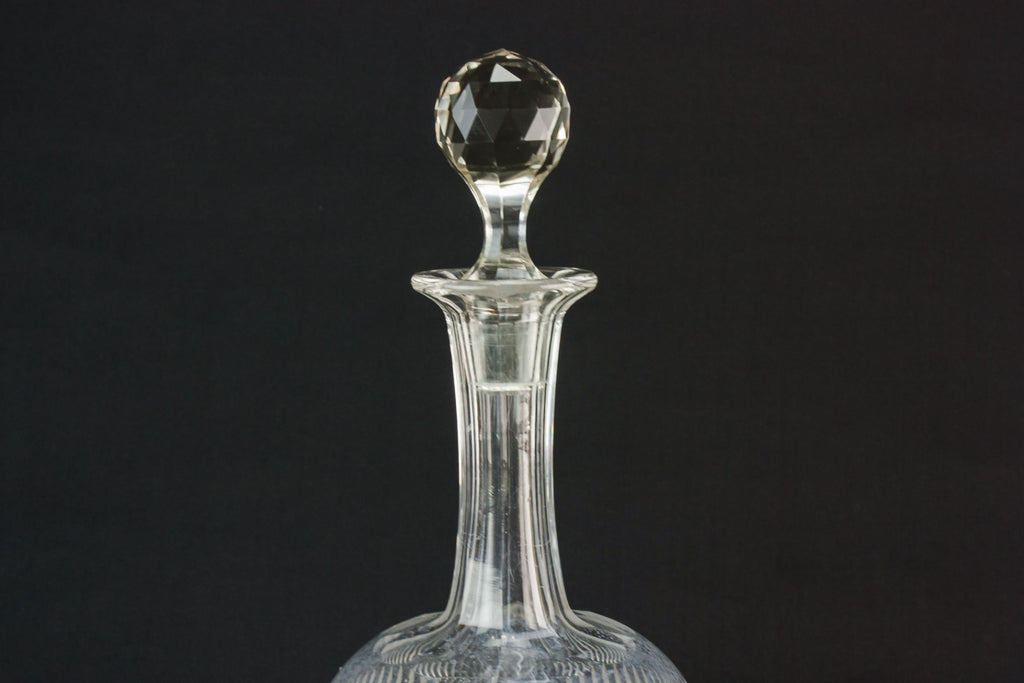 Cut glass globular decanter