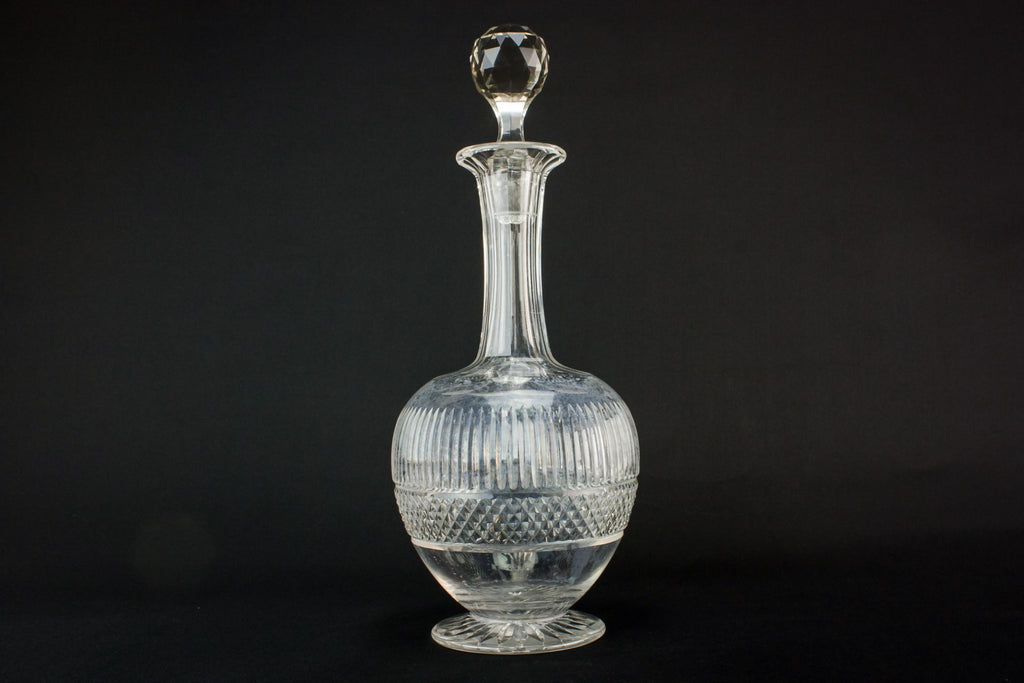 Cut glass globular decanter