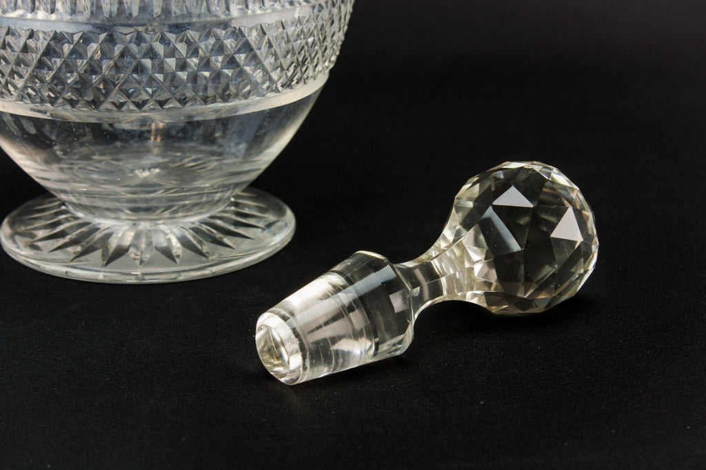 Cut glass globular decanter