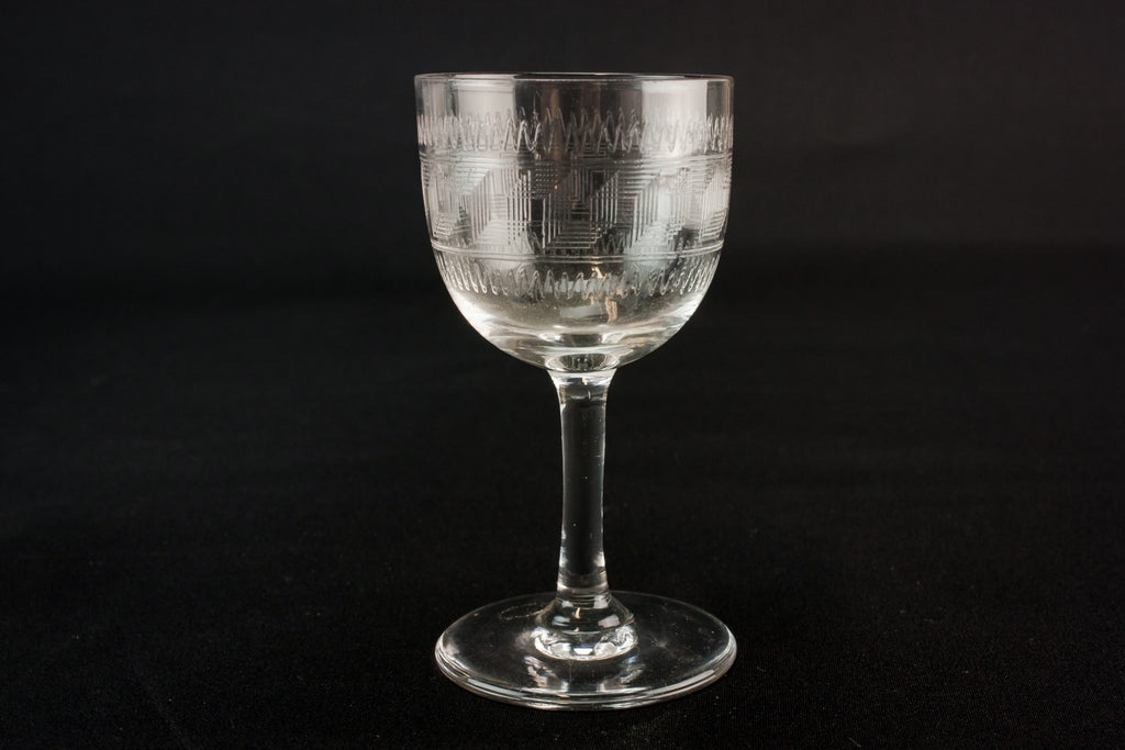 5 engraved port glasses