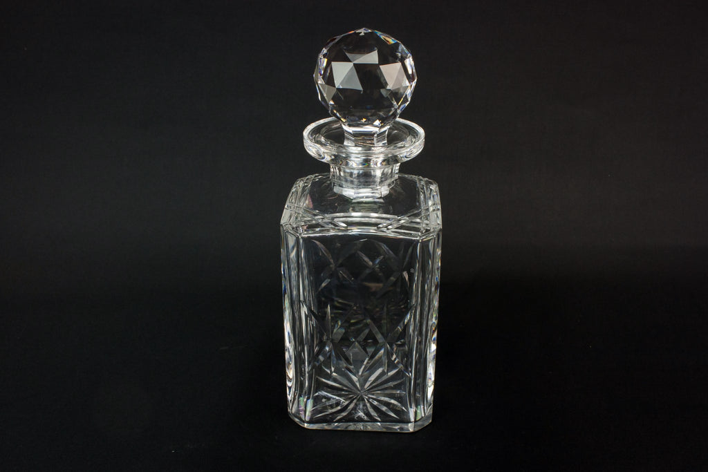 Cut glass square decanter