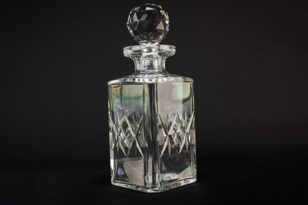 Cut glass square decanter