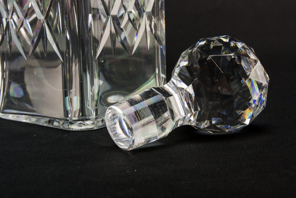 Cut glass square decanter