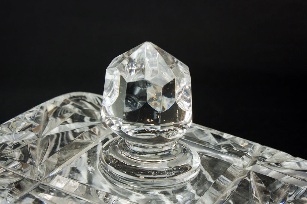 Cut glass cheese dish