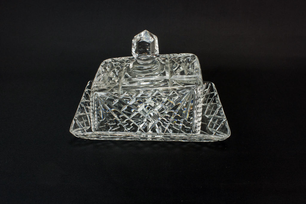 Cut glass cheese dish