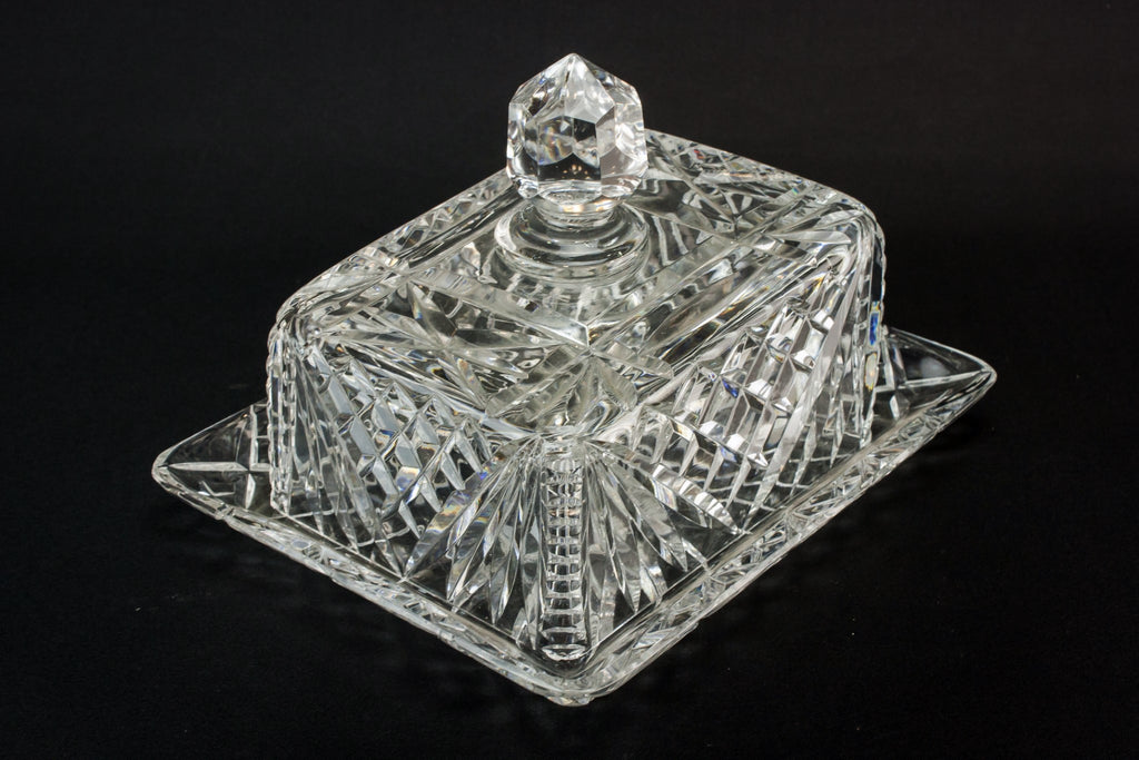 Cut glass cheese dish