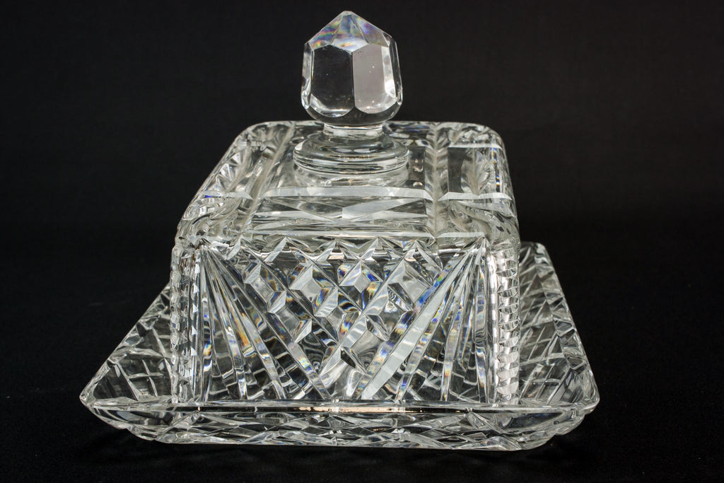 Cut glass cheese dish
