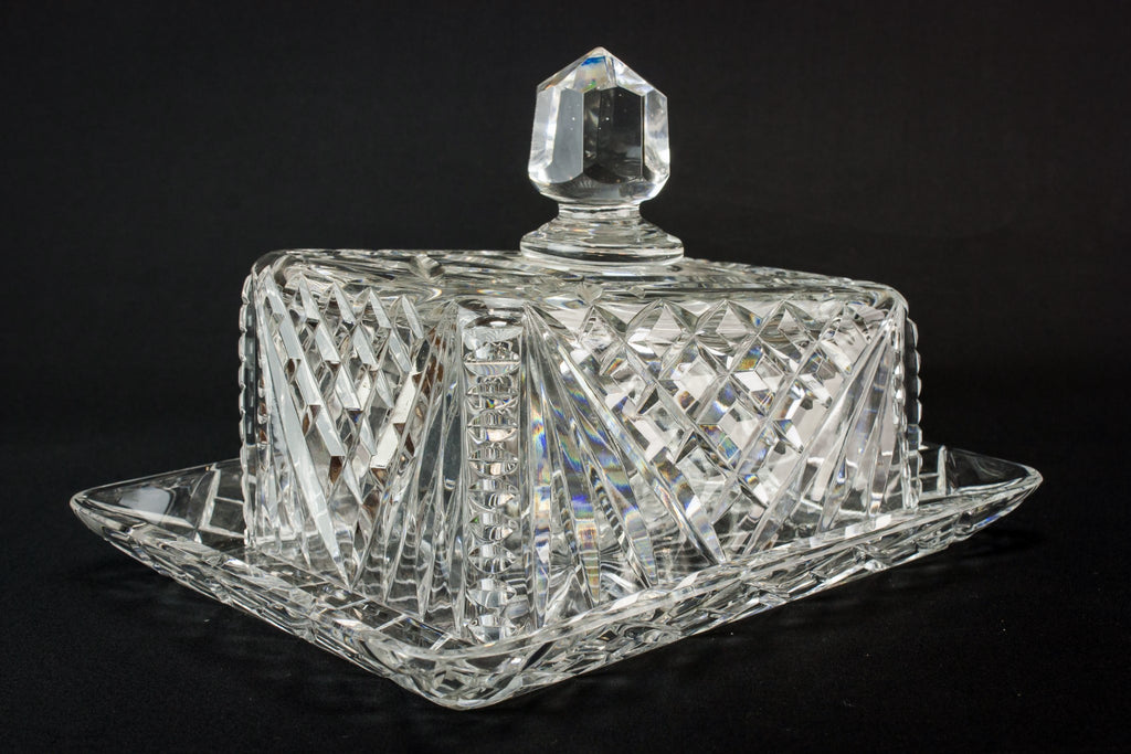 Cut glass cheese dish