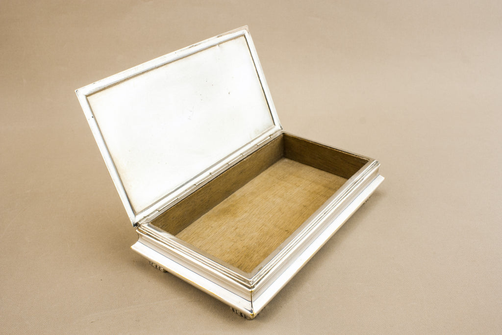 Silver plated wooden box