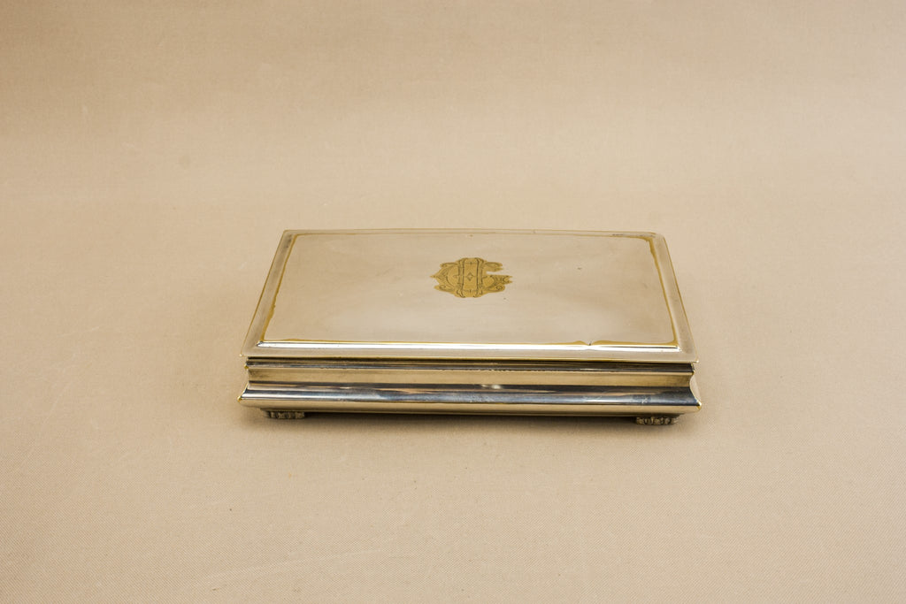 Silver plated wooden box