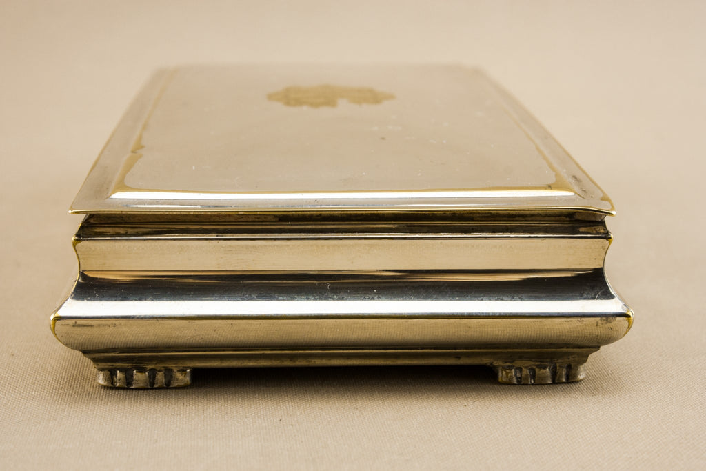 Silver plated wooden box